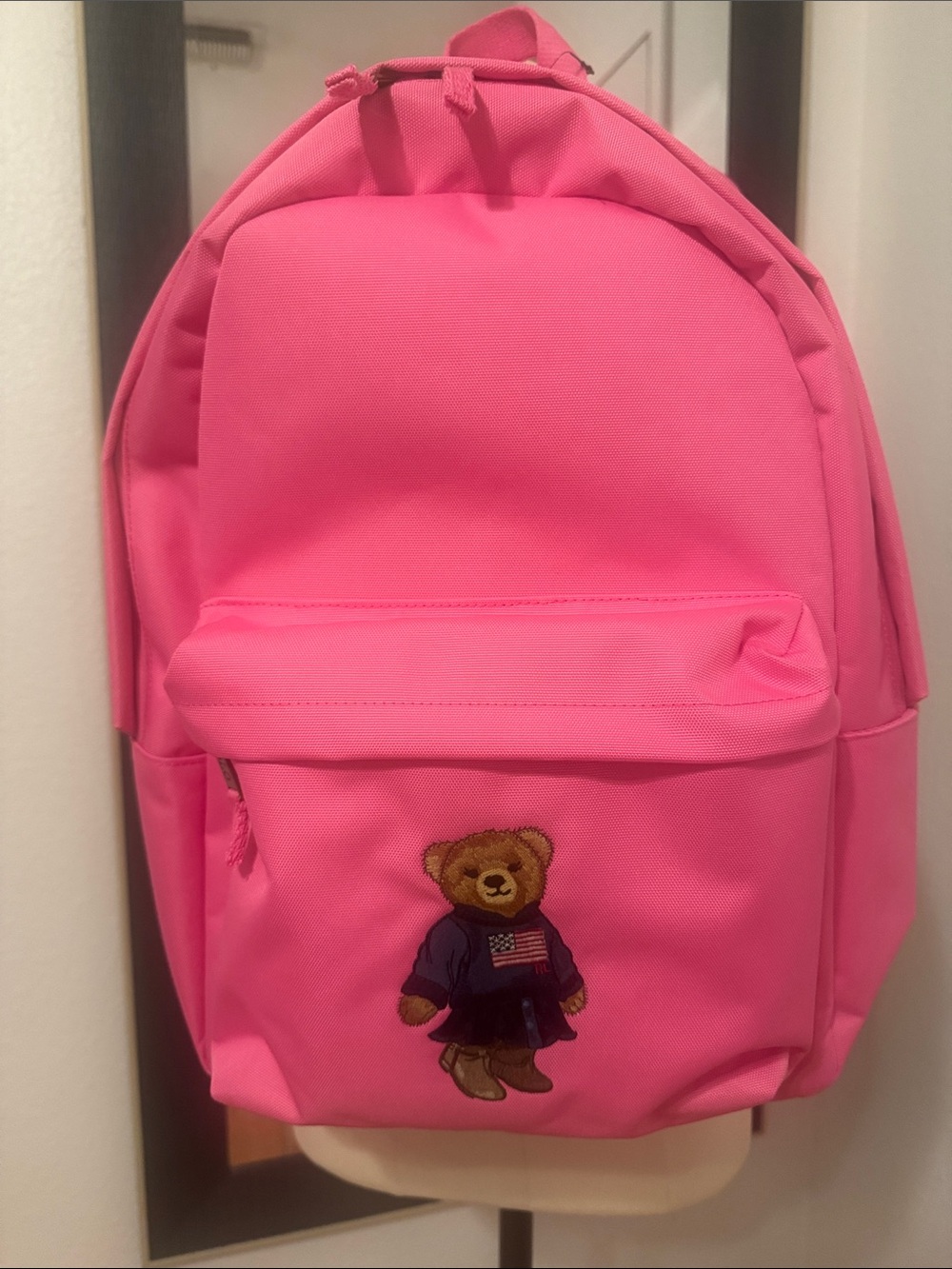 Polo by Ralph Lauren Pink Backpack with Bear Patch